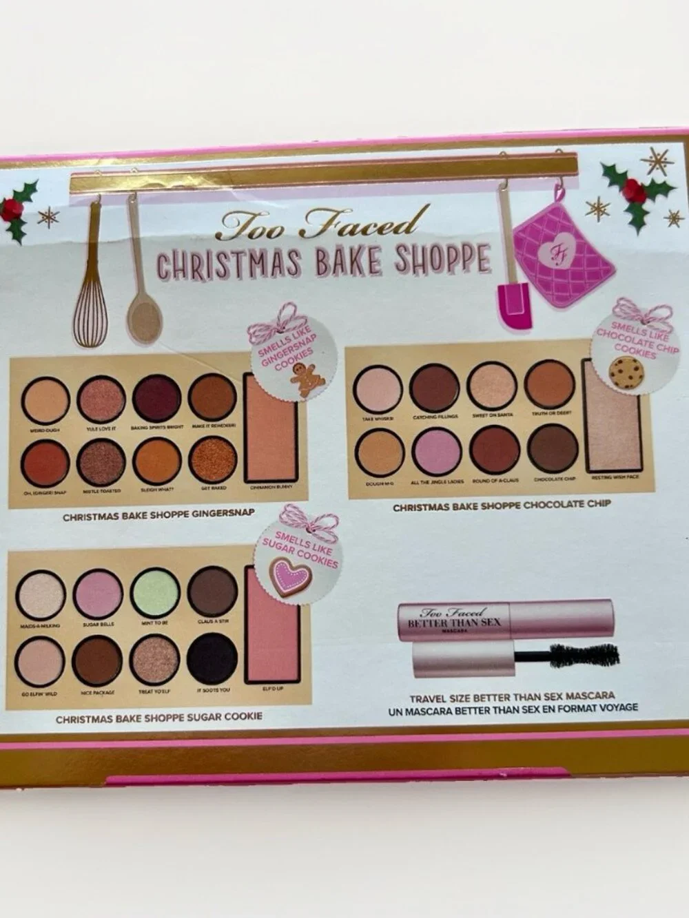 Too Faced Christmas Bake Shoppe Makeup Set Limited Edition Eyeshadow, Mascara